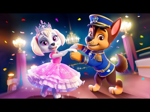 Paw Patrol Ultimate Rescue | Prince CHASE and Princess SKYE Dancing In Royal Party!! | Rainbow 3