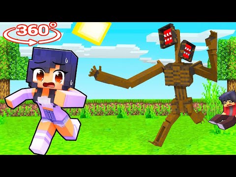 Aphmau Surviving Against Siren Head in Minecraft - Gameplay 360°