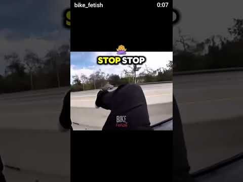 Biker landed on the back of a car perfectly 🤣Hashtags#accident #motorcycle #funny #bikelife