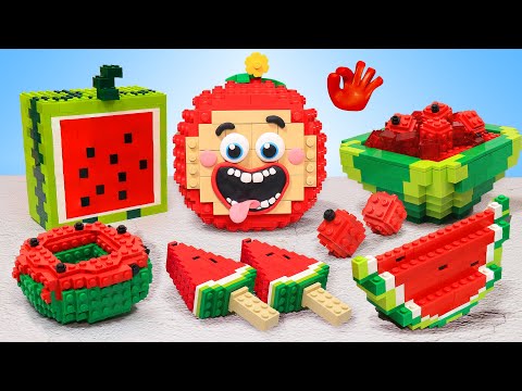 LEGO Watermelon Adventures : Mukbang Juicy Watermelon and Sweet Dessert