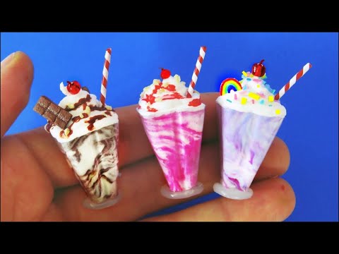 Miniatura de Helado Comidas Milk Shake para Muñecas Barbie Muy facil hacer Manualidades DIY Craft