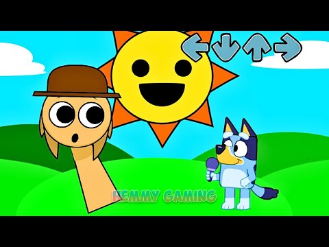 FNF Sprunki All Phases 2 vs Bluey Full Episodes Sings Fun Time | Incredibox Sprunki FNF Mods