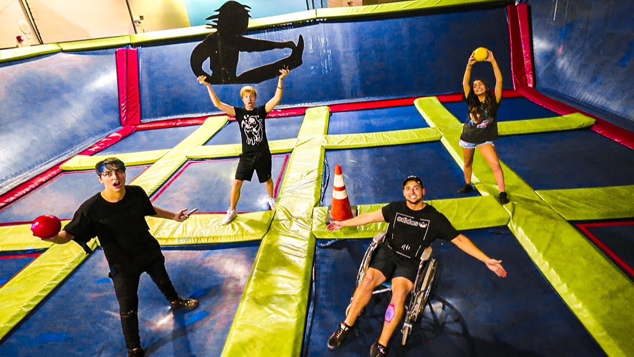 OVERNIGHT IN ABANDONED TRAMPOLINE PARK (Ends up in Wheelchair)