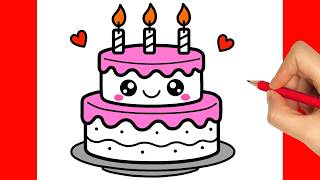 HOW TO DRAW A BIRTHDAY CAKE