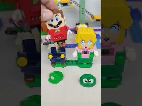 Lego Frog Mario and Peach pretending Luigi exchanged power costume 151 #toys #shorts #viralvideo
