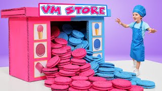 Oreo Cardboard Store | Pink Blue Challenge