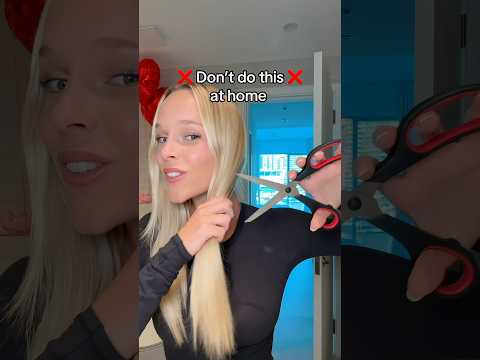 I tried to follow an at home hair cutting tutorial… 🫣✂️ #diyhaircut #hairtransformation