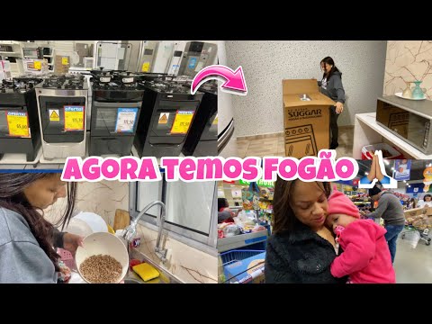 NOSSO FOGÃO CHEGOU - PRIMEIRO JARTAR NO FOGÃO NOVO - DIA REAL DE MÃE SOLO -