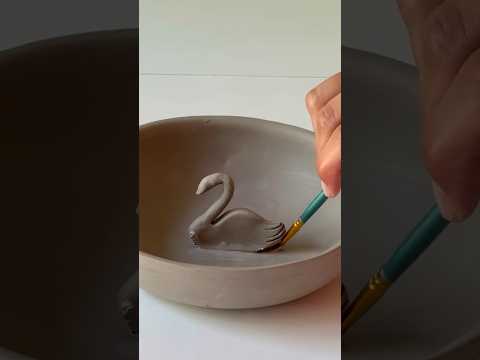 Création d’un bol cygne en céramique 🦢🤍 (clay, pottery)
