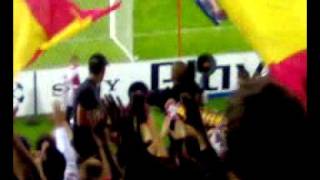 Frente atletico ultras (Atletico 2 - 1 Marsella final del partido)