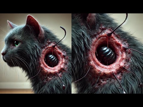 Humongous Botfly Maggot Removed From Tiny Kitten's Neck (Part 47)