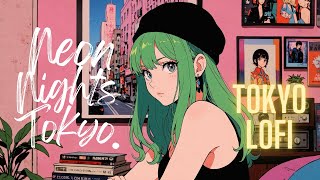 "Tokyo Cosy Room" City Night LOFI Playlist  🎧💜 Japanese hiphop lofi chill beats Study BGM mix.