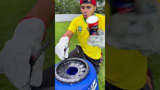 Fiz um foguete com galão de 100 litros