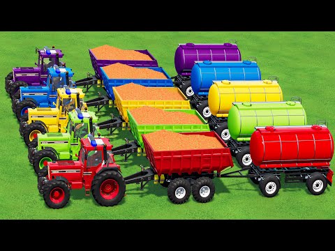 TRANSPORTING CASE TRACTORS and CARROT & TANKER with FLATBED TRAILER !! Farming Simulator 25