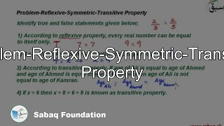 Problem-Reflexive-Symmetric-Transitive Property