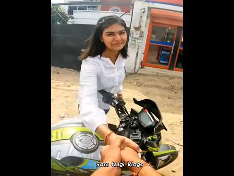 cute girl ko lift diya love and reaction video #ktms #bikegirl
