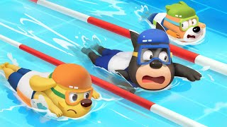 Dobie Belajar Berenang🏊🏻 | Kompetisi Renang | Kepala Polisi Labrador | BabyBus Bahasa Indonesia