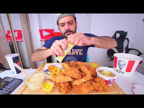 دجاج كنتاكي منيو العائلة والاصدقاء KFC Family & Friends Bucket Mukbang Eating Show