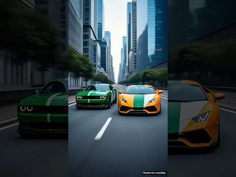 Pakistani 🇵🇰 VS Indian 🇮🇳 Car race 🚗 between |Dodge Challenger| and |Lamborghini| #ai #army