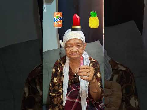 Great Grandmother👵Eating Food Emoji Challenge🥤💄🍍#eatingemojichallenge #makan #food #makanan #shorts