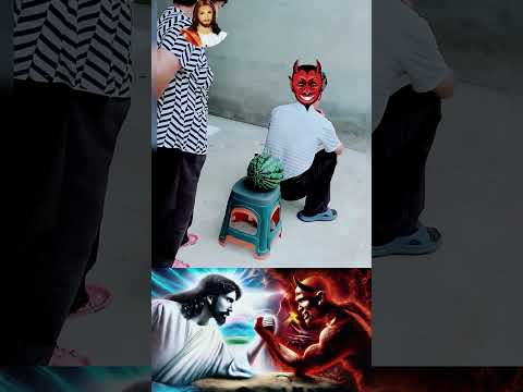 👼 Jesus VS 😈 Satan. #jesus #god #foryou #yeshu #viral #christ #respect #funny #marvel #yeshu #viral