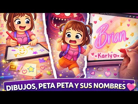 Dibujando, jugando Peta Peta y escribiendo sus nombres 💕
