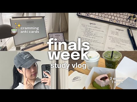 finals study vlog 🍵 3 exams 1 week, cramming though anki, library dates, barely surviving