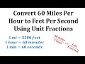 Conversion of Units: Miles per Hour to Feet per Second