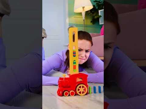 Sister Showdown: The Ultimate Domino Train Challenge! 🚂😆