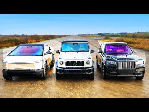 Tesla Cybertruck vs RR Cullinan vs NOVO AMG G63: CORRIDA DE ARRANCADA