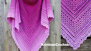 Hibiscus Sorbet Shawl - Triangle Shawl Crochet Tutorial
