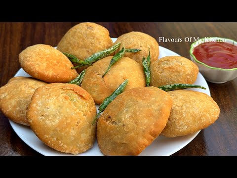 आलू मटर की खस्ता कचौरी | गेहूं के आटे की गोलगप्पे जैसी halwai style aloo matar ki khasta kachori