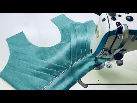 Front Pleated Blouse Design Cutting and Stitching |Pleated Blouse Cutting | New Model Blouse Design