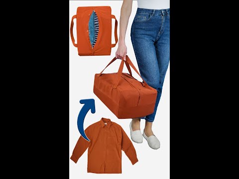 How to Sew DIY Travel Bag from Old Shirt easily Miarti👜✂️