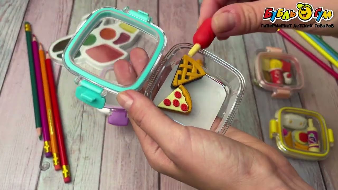 Набор ластиков JUNGER в контейнере фигурные в  ассортименте - видео Набор ластиков JUNGER в контейнере фигурные в  ассортименте - видео