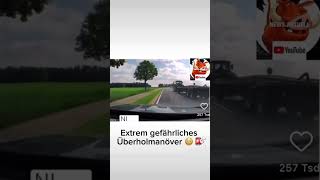 Autofahrer überholt extrem Lebensmüde 😳🥶🏎️ #risk #auto #glück #lebensmüde