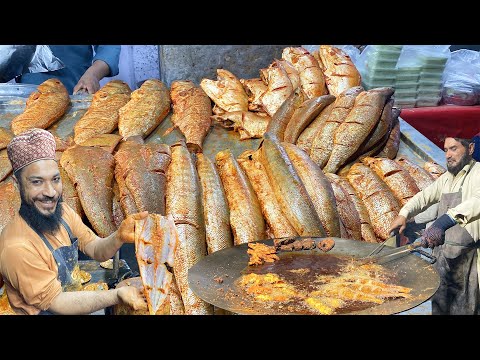 Famous Akram Fish Fry and Grilled | Crispy Fish Fried At Hassan Square Karachi | Pakistani Food