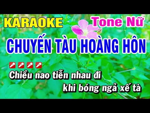 Karaoke Chuyến Tàu Hoàng Hôn Nhạc Sống Tone Nữ | Hoài Phong Organ