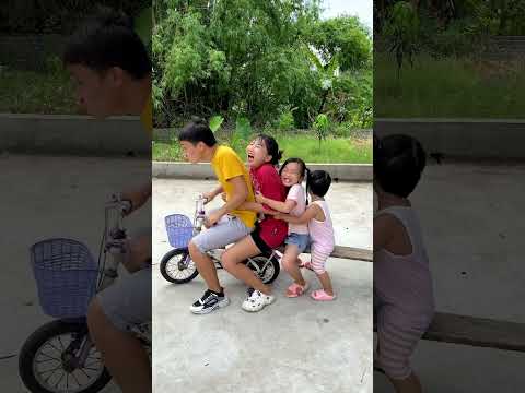 Just get on the bike🤣🤪🚲| Kem Chip Family #shorts