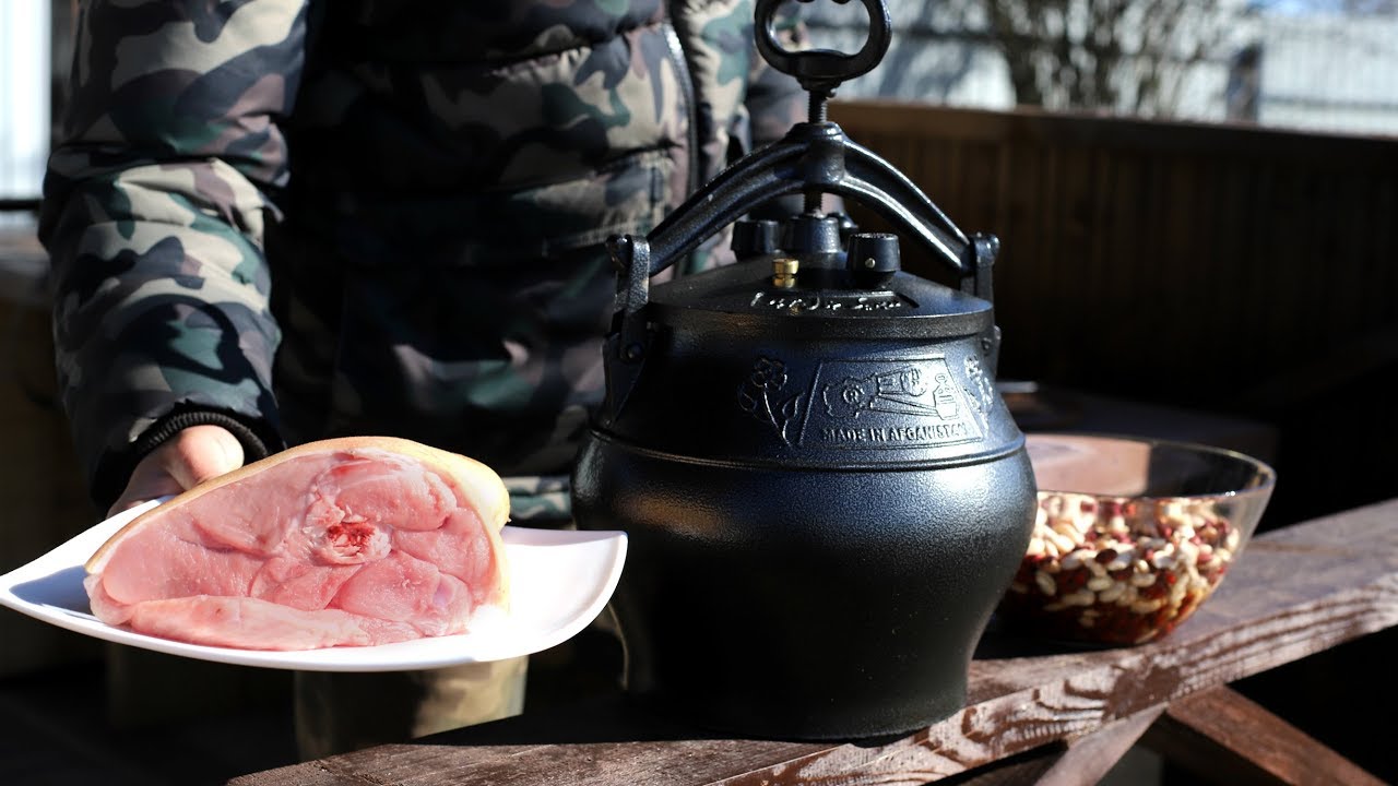Фасолевый суп из рульки в афганском казане
