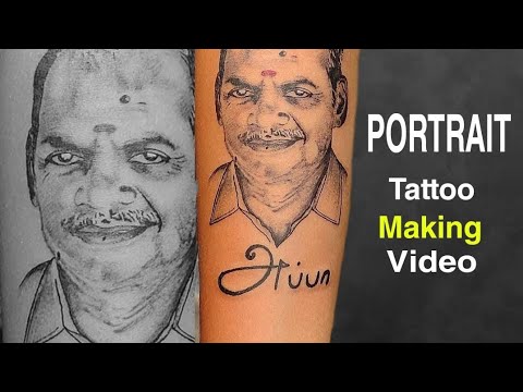 Portrait Tattoo Making Video | Father tattoo | portrait Tattoo | memorial tattoo