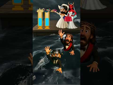 Jesus Is Drowning! 😱💔 Will She Save Him or Choose Money? #jesús #quizbíblico