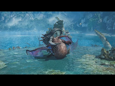 海龍的領地爭奪與捕食觀察VS波衣龍、泡狐龍、火龍  生態【魔物獵人、怪物獵人荒野】 ラギアクルスVS ウズ・トゥナ 、タマミツネ、リオレウス