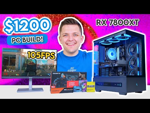 Best $1200 Gaming PC Build 2025! 😄 [RX 7800 XT & Ryzen 9600X w/ Benchmarks]