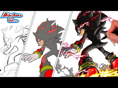 Dibujo a SHADOW The Hedgehog de Sonic 3 la película || Drawing SHADOW from SONIC 3 || DibujAme Un...