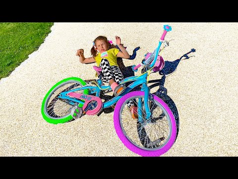 Katy and her new bicycle