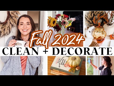 ⚠️*NEW!* 🍁FALL Declutter, Clean + Decorate with me! 🌻🍂 COZY + MINIMAL Autumn Decor Ideas 2024 (pt1)