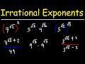 Simplifying Algebraic Expressions with Irrational Exponents