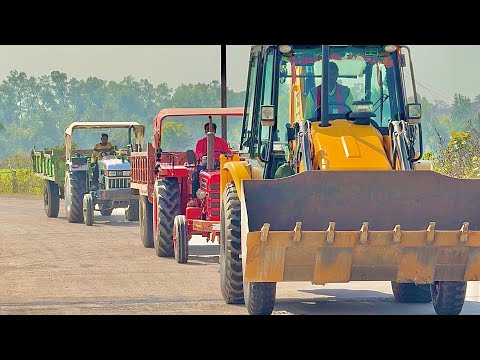 JCB 3dx Expert Loading Mud in Trolley John Deere 5050 D Eicher 485 Mahindra 275 DI XP Plus