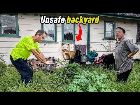DANGEROUS Yard filled with Hard METAL Waste...Her Grandkids couldn’t play here!
